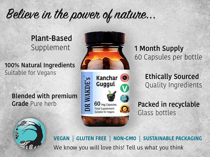DR WAKDE's Kanchnar Guggul (60 Veg Caps, Ayurvedic Supplement, Vegan, Herbal, Natural, Made in the UK) DR WAKDE'sBuy Supplements Australia
