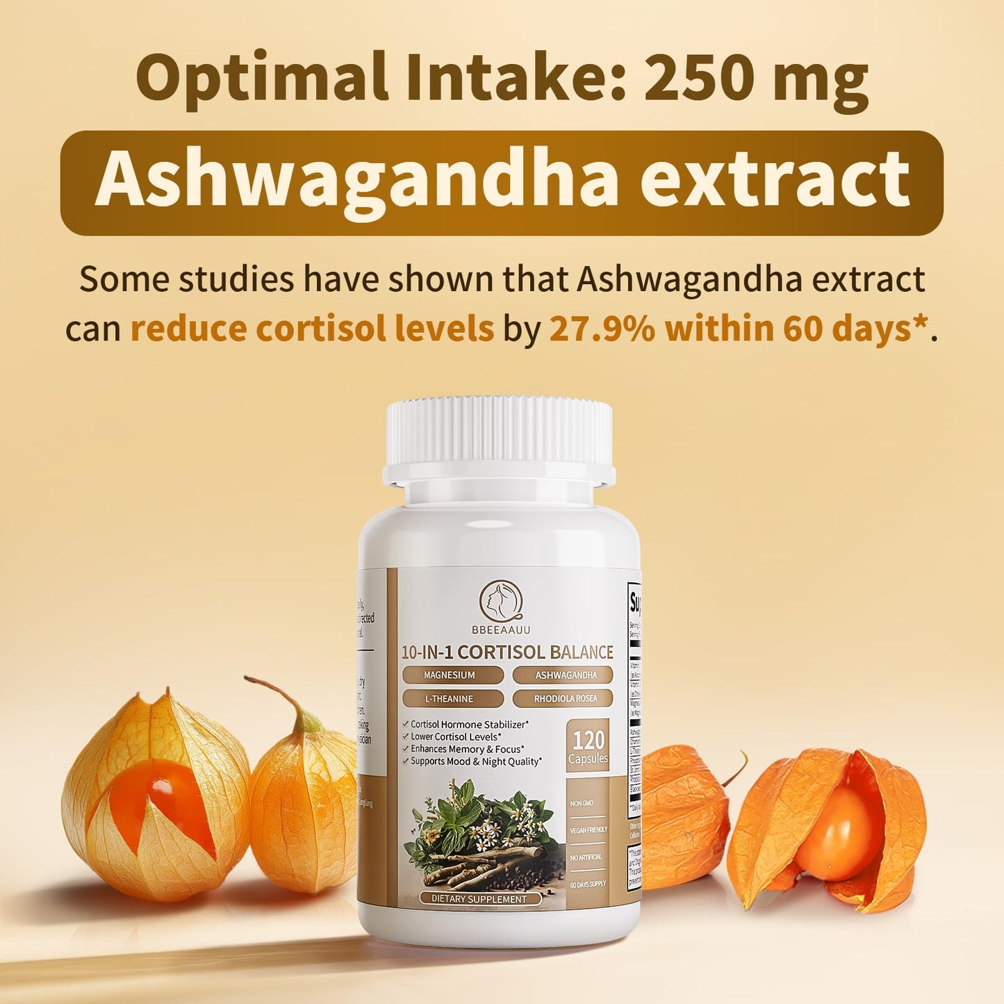 2 Pack Cortisol Supplements for Women & Men - 10-in-1 Cortisol Reducer Manager Detox with Ashwagandha, Magnesium - Lower High Cortisol Levels, Relaxation & Night Support, Non-GMO, 120 Capsules BBEEAAUUBuy Supplements Australia