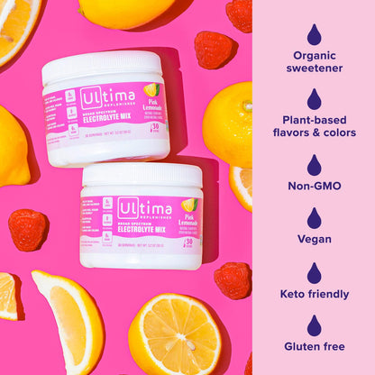 Ultima Replenisher Daily Electrolyte Drink Mix – Pink Lemonade, 30 Serving – Hydration Ultima ReplenisherBuy Supplements Australia