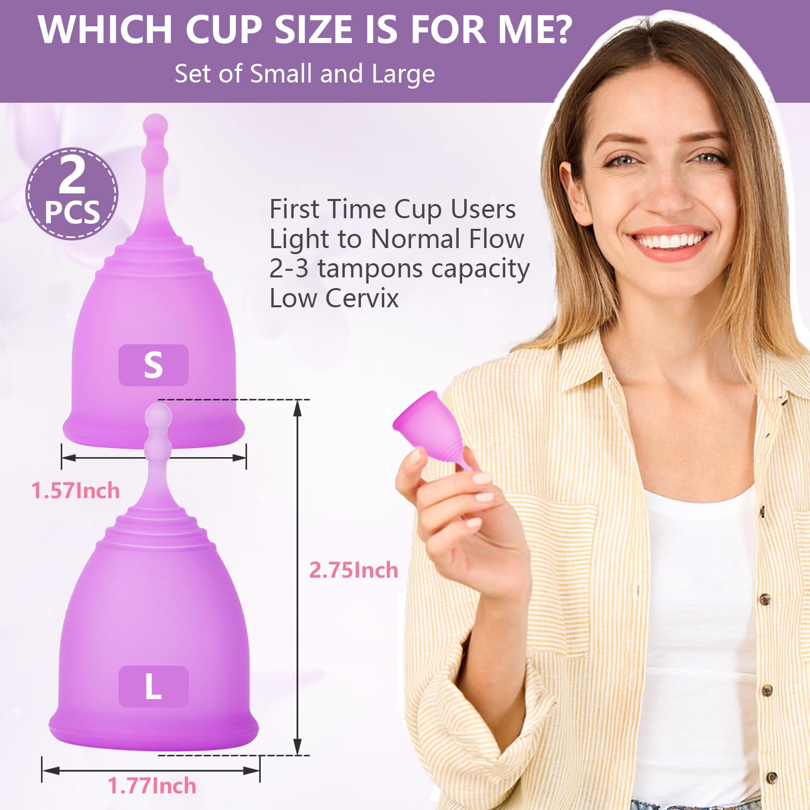 AURUZA Menstrual Cups, Set of 2 Reusable Period Cups Kit for Girls & Women, Silicone Soft Cups AURUZABuy Supplements Australia