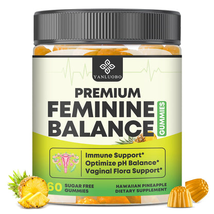 YANLUOBO Feminine Balance Probiotic Gummies - Women's Vaginal Health Support | PH Balance & Odor, Flora, Immune Support | Probiotics for Women, Vegan Pineapple Flavor, 60 Count YANLUOBOBuy Supplements Australia