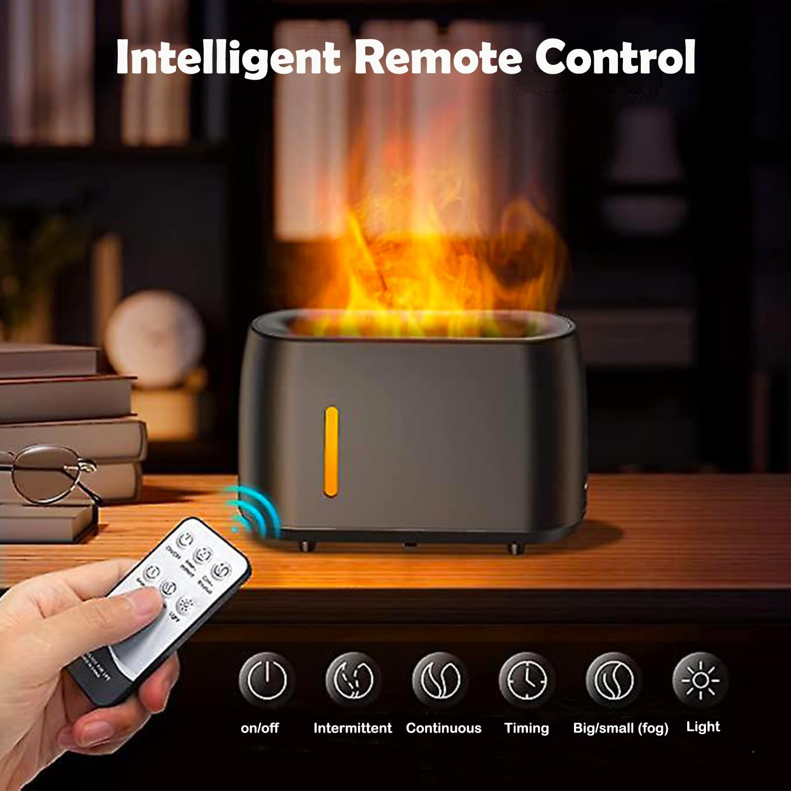 Flame Diffuser Humidifier 240ML for Essential Oils, Smart Timing with 7 Changeable Colors, Dual Mist AOSUMWITHUBuy Supplements Australia