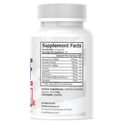 All Right Nutrition Joint Chief - Joint & Muscle Support - Mobility Aid - 60 Capsules All Right NutritionBuy Supplements Australia