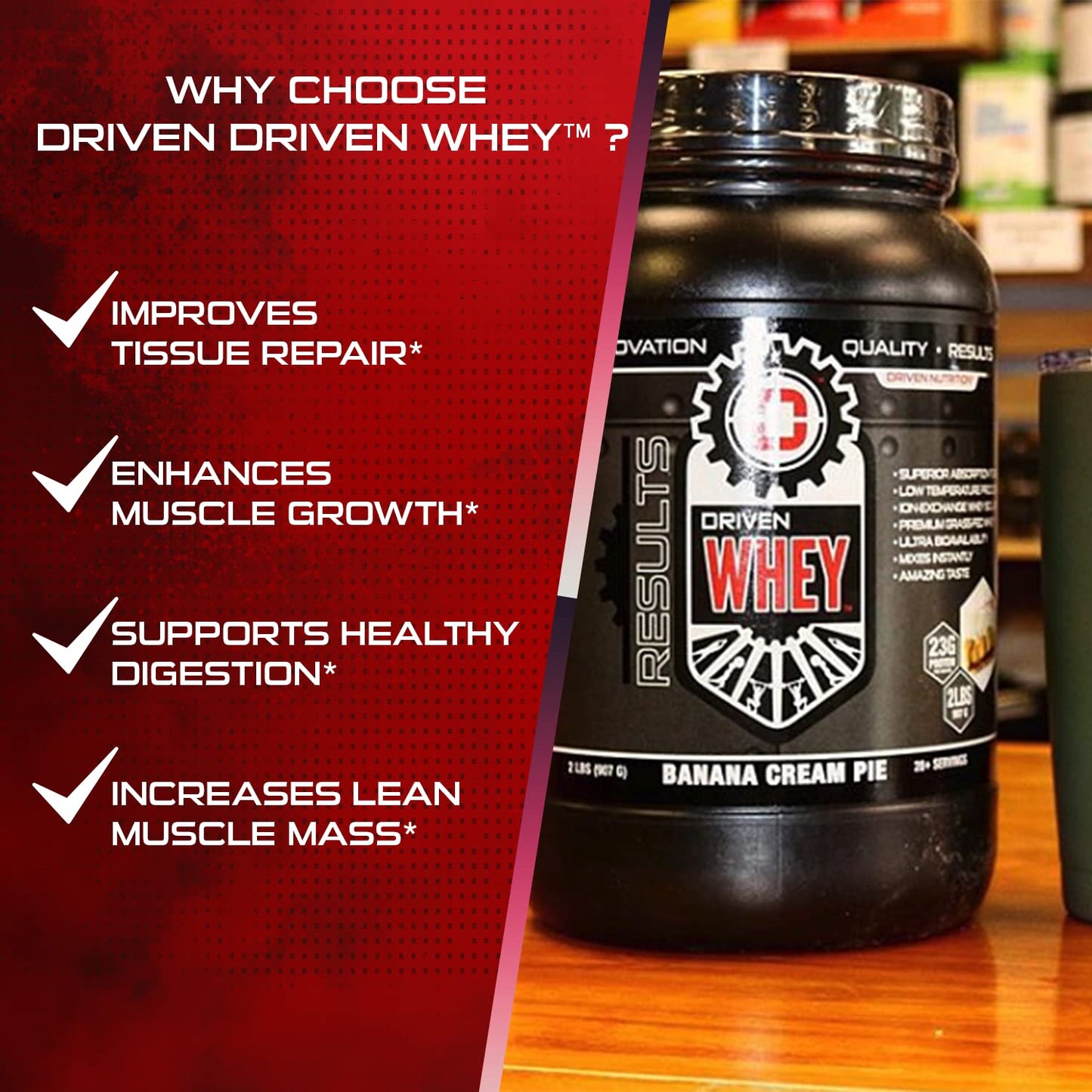 Driven WHEY- Grass Fed Whey Protein Powder: Delicious, Clean Protein Shake Driven NutritionBuy Supplements Australia