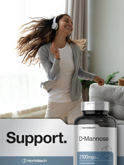 Horbäach D-Mannose Supplement 2100mg | 120 Capsules | Pills for Women and Men | Non-GMO & Gluten Free HorbäachBuy Supplements Australia