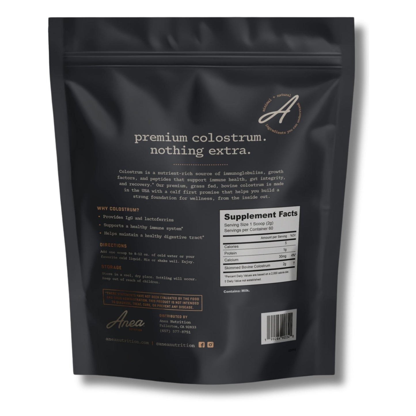 Anea Colostrum - Unflavored | Rich in Immunoglobulins & Lactoferrin | Supports Gut Health, Immunity & Recovery | Calf-First Promise | Made in USA | Made in GMP Facility Anea NutritionBuy Supplements Australia