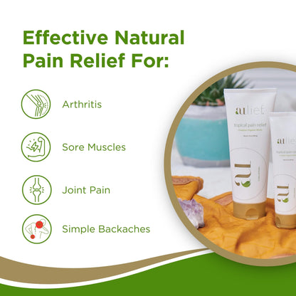 Aulief Gold Natural Pain Relief Cream – Organic Herbal Lotion for Arthritis, Joint Pain & Sore Muscles, Neck, Knee & Back Aches, Premium Organic Natural Pain Reliever, 3.2 Oz Tube AuliefBuy Supplements Australia