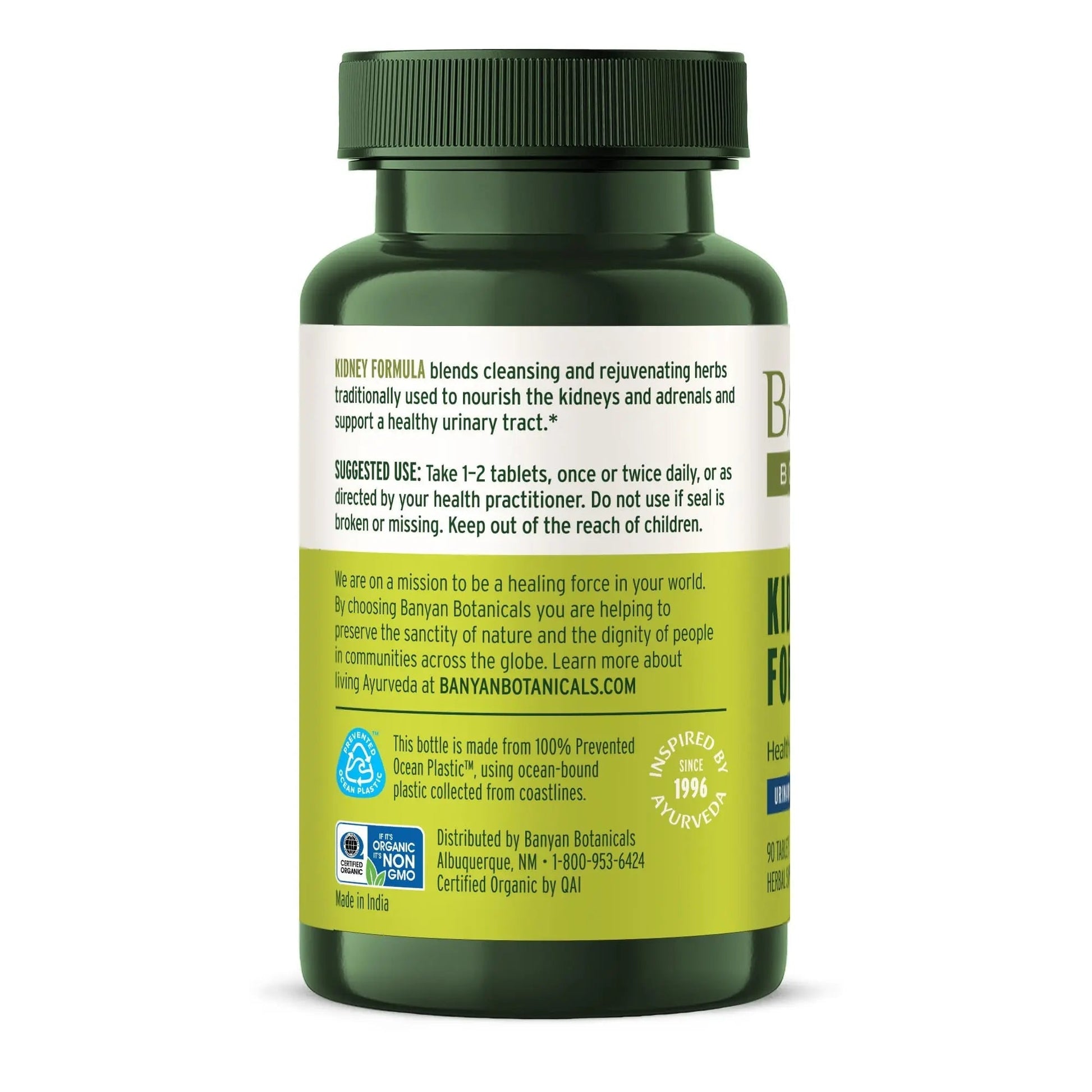 Banyan Botanicals Organic Kidney Formula–Urinary Tract Support & Detox Supplement–Gokshura & Punarnava for Fluid Balance & Systemic Cleansing–Cooling Genitourinary Tonic-90 Tablets-USDA Organic Banyan BotanicalsBuy Supplements Australia
