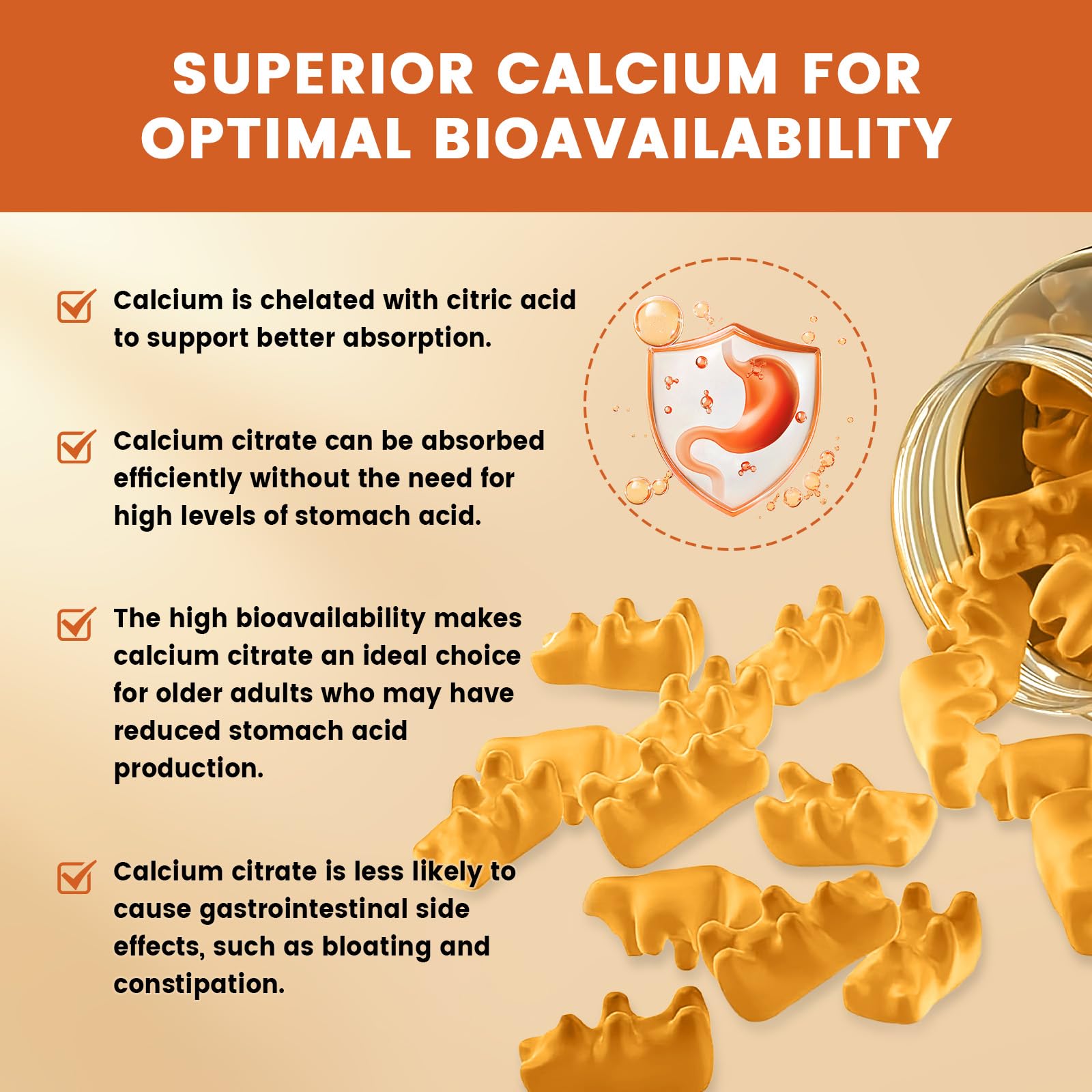 GONGOTA Calcium Citrate 1200mg with Vitamin D3 Gummies, Chewable Calcium for Bone, Muscle, Joints, Immune Support, Calcium Supplements for Women & Men,Sugar Free, Pineapple Flavor - 120 Gummies GONGOTABuy Supplements Australia