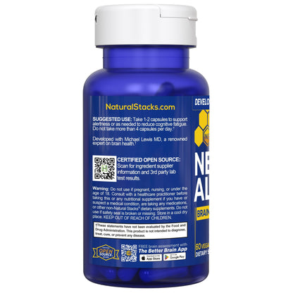 NATURAL STACKS NeuroAlert - 200mg Paraxanthine Energy Supplement - Caffeine Free Focus w/ 500mg L-Tyrosine & 100mg L-Theanine - 10mg NADH for Cellular Energy Support - 60 Paraxanthine Capsules NATURAL STACKSBuy Supplements Australia