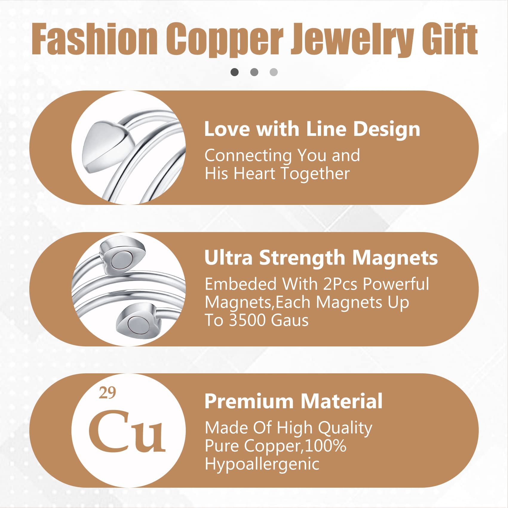Jecanori Copper Rings for Women,Magnetic Ring Adjustable Love Heart Copper Rings JecanoriBuy Supplements Australia