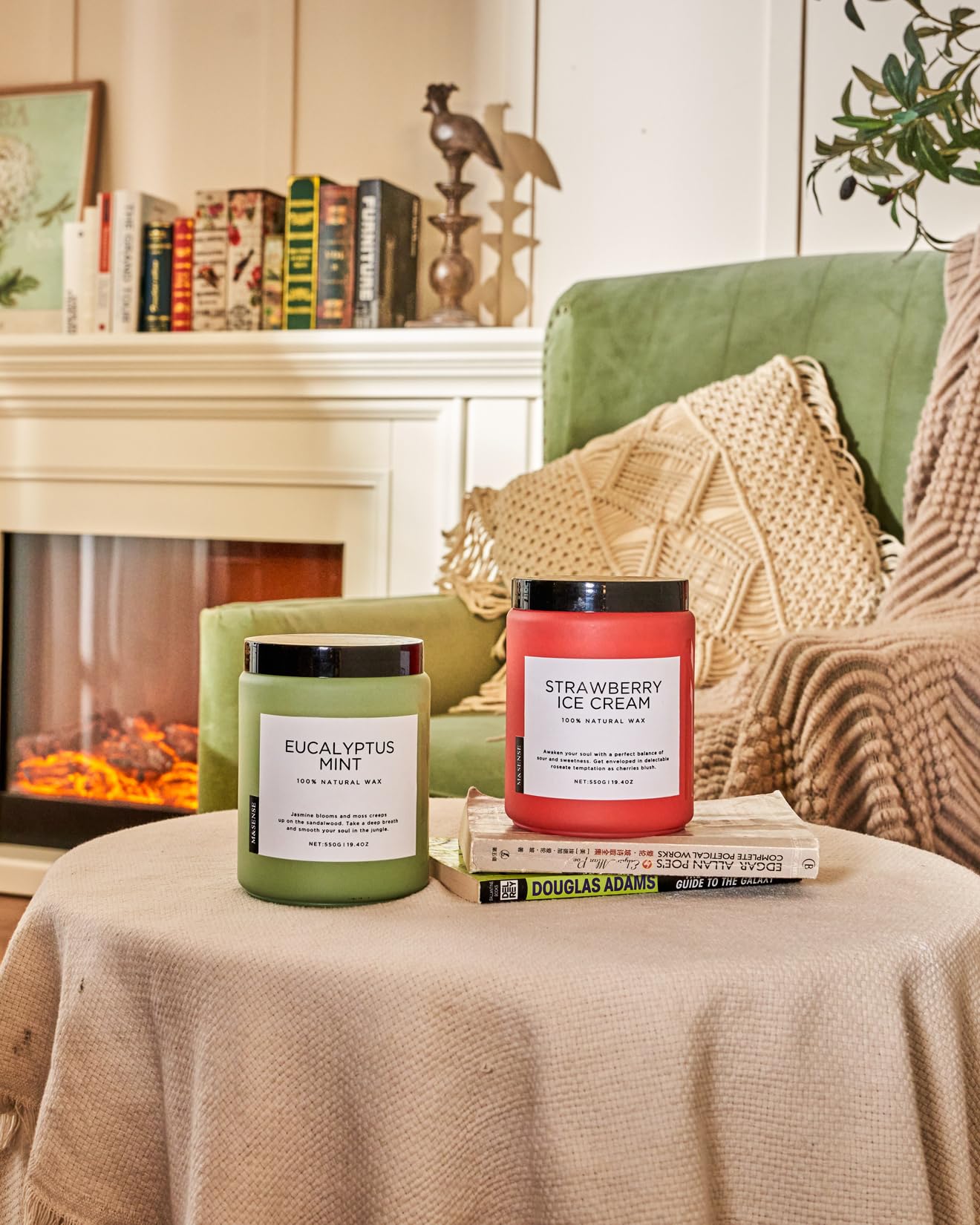 M&SENSE Eucalyptus Mint Candles for Home Scented, 19.4oz 110 Hours Burn Soy Aromatherapy M&SENSEBuy Supplements Australia