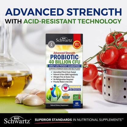 Daily Probiotic Supplement with 40 Billion CFU - Gut Health Complex with Astragalus BioSchwartzBuy Supplements Australia