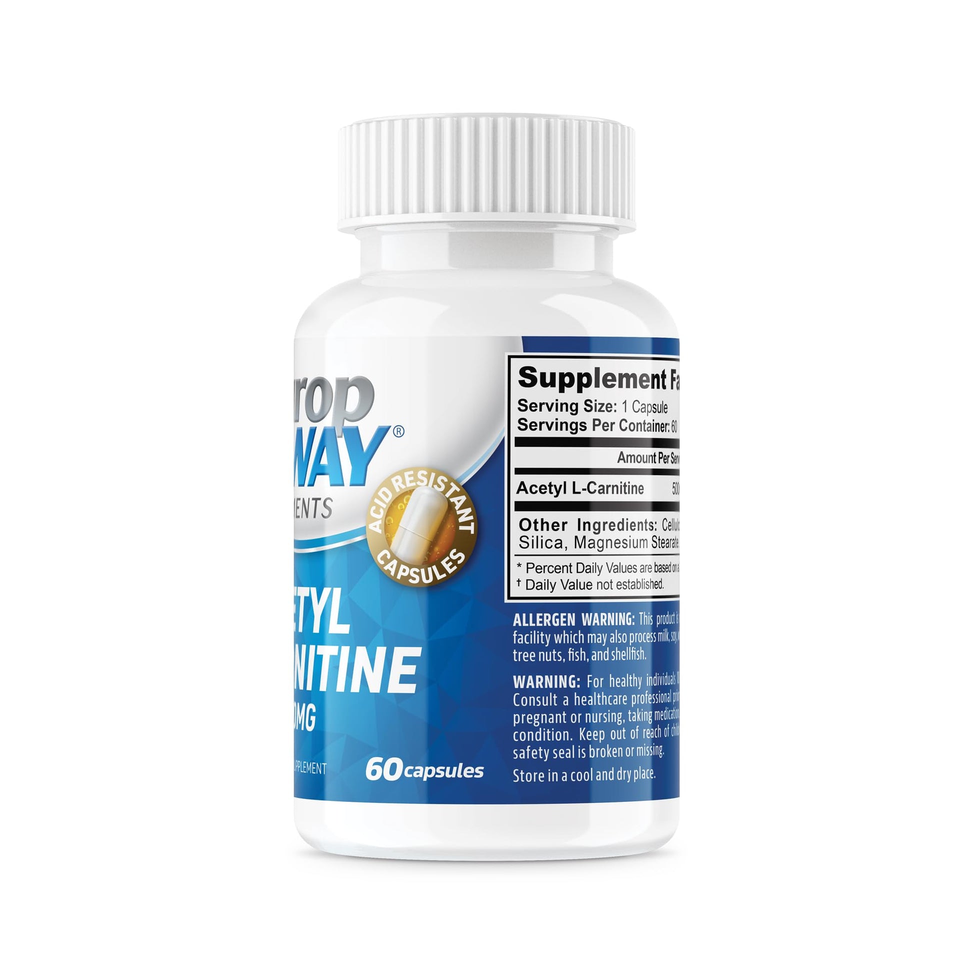 NeuropAWAY Elements Acetyl L-Carnitine 500mg 60ct Acid Resistant Capsules (60 500mg NeuropAWAYBuy Supplements Australia