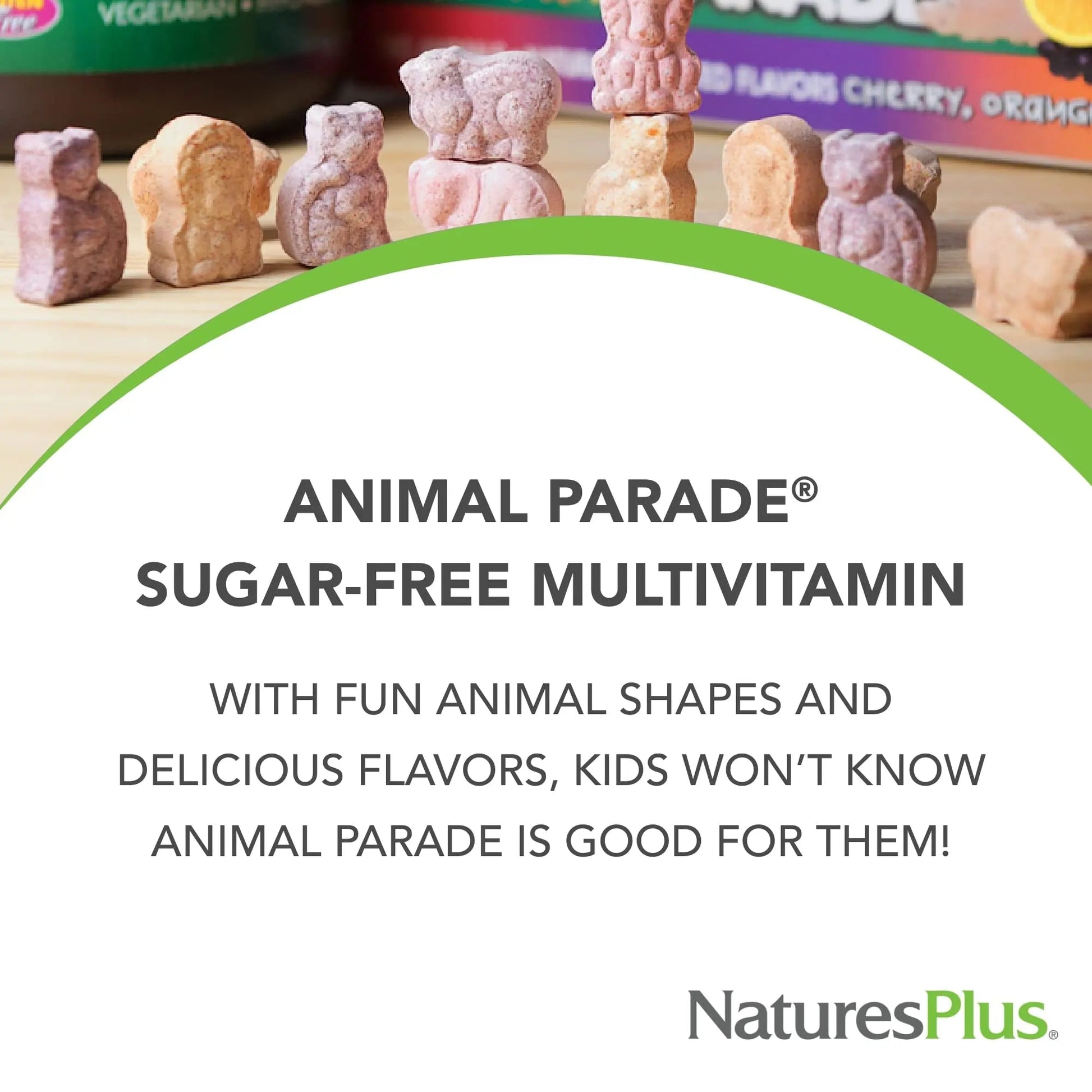 NaturesPlus Animal Parade Sugar-Free Children's Multivitamin - Assorted Cherry, Grape & Orange Flavors - Pack of 2 NaturesPlusBuy Supplements Australia