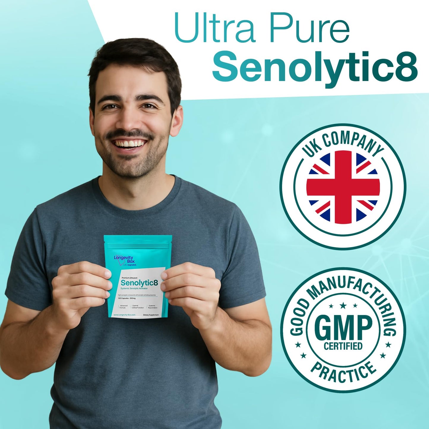 Senolytic Anti-Aging Supplement | Fisetin, Quercetin,NAC, Gamma Tocotrienols | 8-in-1 Cellular Regeneration & Longevity Formula | Boost Energy, Mental Clarity & Healthspan | 120 Vegan Capsules Longevity BoxBuy Supplements Australia