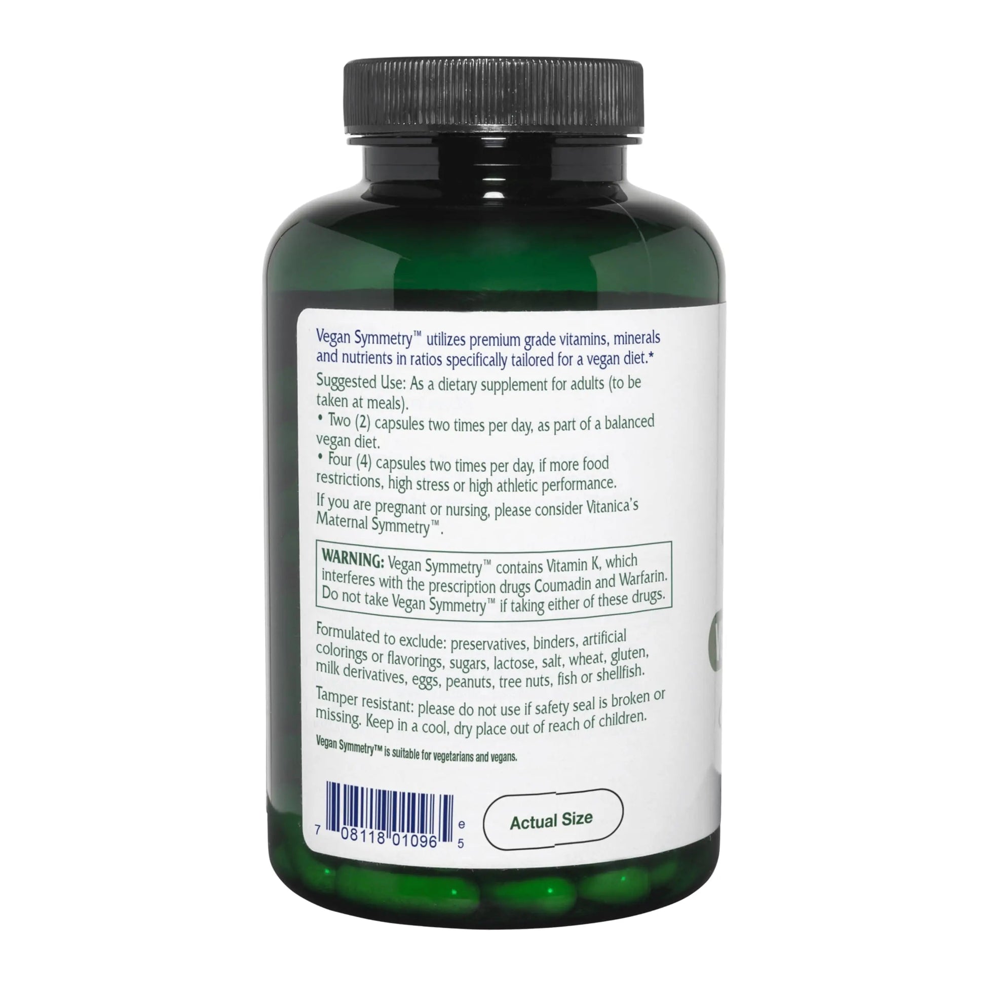 Vitanica Vegan Symmetry - Daily Multivitamin for Vegans - Heart, Bone & Immune System Health Support with Vitamin B12, Zinc, Calcium VitanicaBuy Supplements Australia