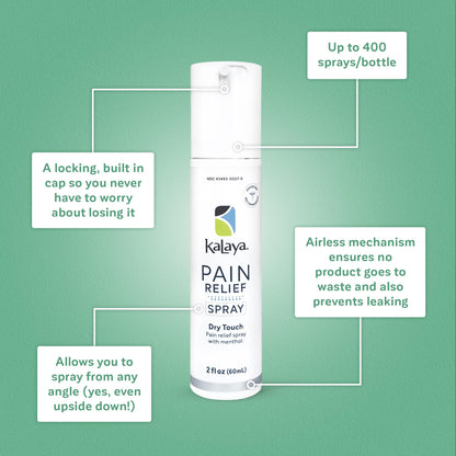 Kalaya Pain Relief Spray - Fast-Acting, Quick-Drying Muscle Rub for Joint Pain Relief and Muscle Pain - with Eucalyptus, Menthol, Methyl Salicylate, Camphor - Ideal for Easing Back Pain - 2 oz Kalaya NaturalsBuy Supplements Australia