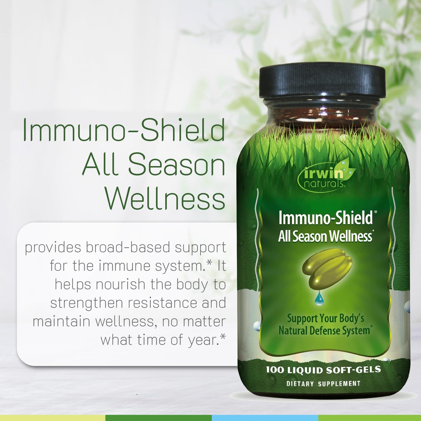 Irwin Naturals Immuno-Shield All Season Wellness - Promote Body's Natural Defense System - Powerful Antioxidants and Immune Support Supplement for Men and Women - 100 Liquid Soft-Gels Irwin NaturalsBuy Supplements Australia