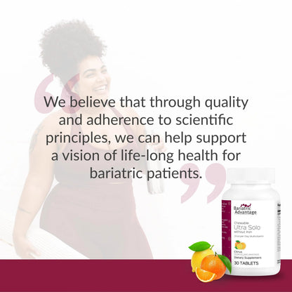 Bariatric Advantage Chewable Ultra Solo Without Iron - Once-Per-Day Daily Multivitamin - for Bariatric Surgery Patients Bariatric Advantage