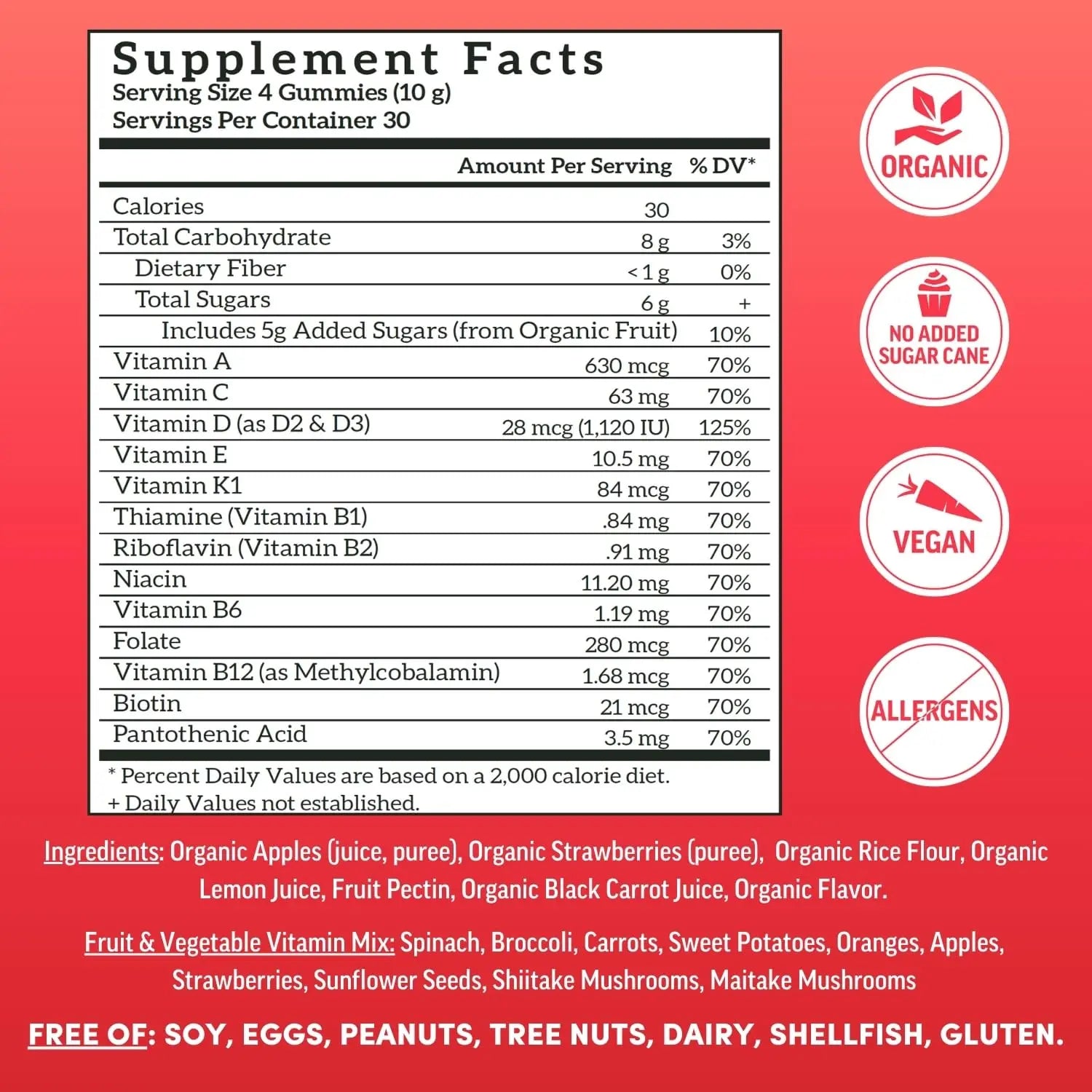 Llama Naturals Multivitamin for Women & Men, Vegan, Organic Gummies with Vitamin D, C & K, Adults Real Fruit Gummy Vitamins Llama NaturalsBuy Supplements Australia