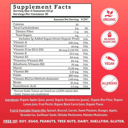 Llama Naturals Multivitamin for Women & Men, Vegan, Organic Gummies with Vitamin D, C & K, Adults Real Fruit Gummy Vitamins Llama NaturalsBuy Supplements Australia