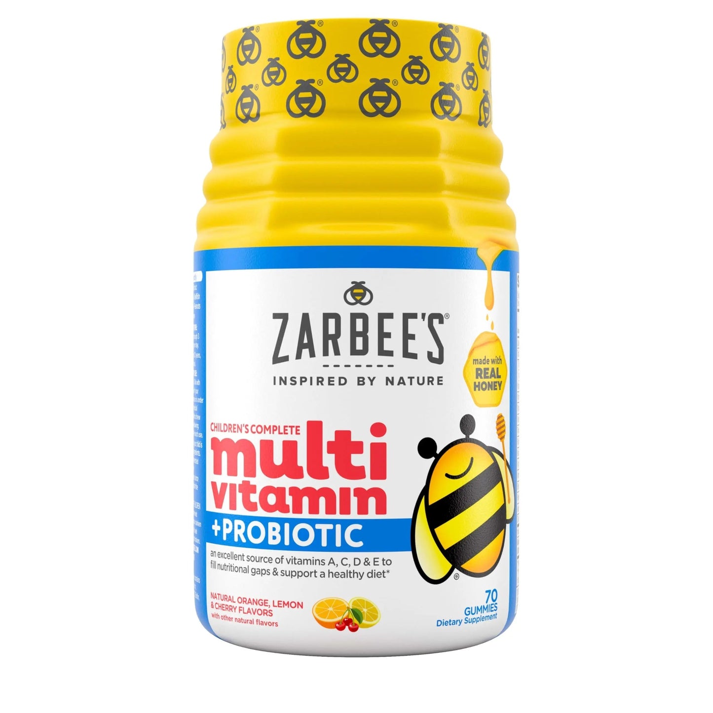 Zarbee's Kid's Complete Multivitamin + Probiotic Gummies with Vitamins A B C D E & zinc for Digestive Health Easy To Chew Kids Daily Multivitamin Gummies Natural Fruit 70 Count Zarbee'sBuy Supplements Australia
