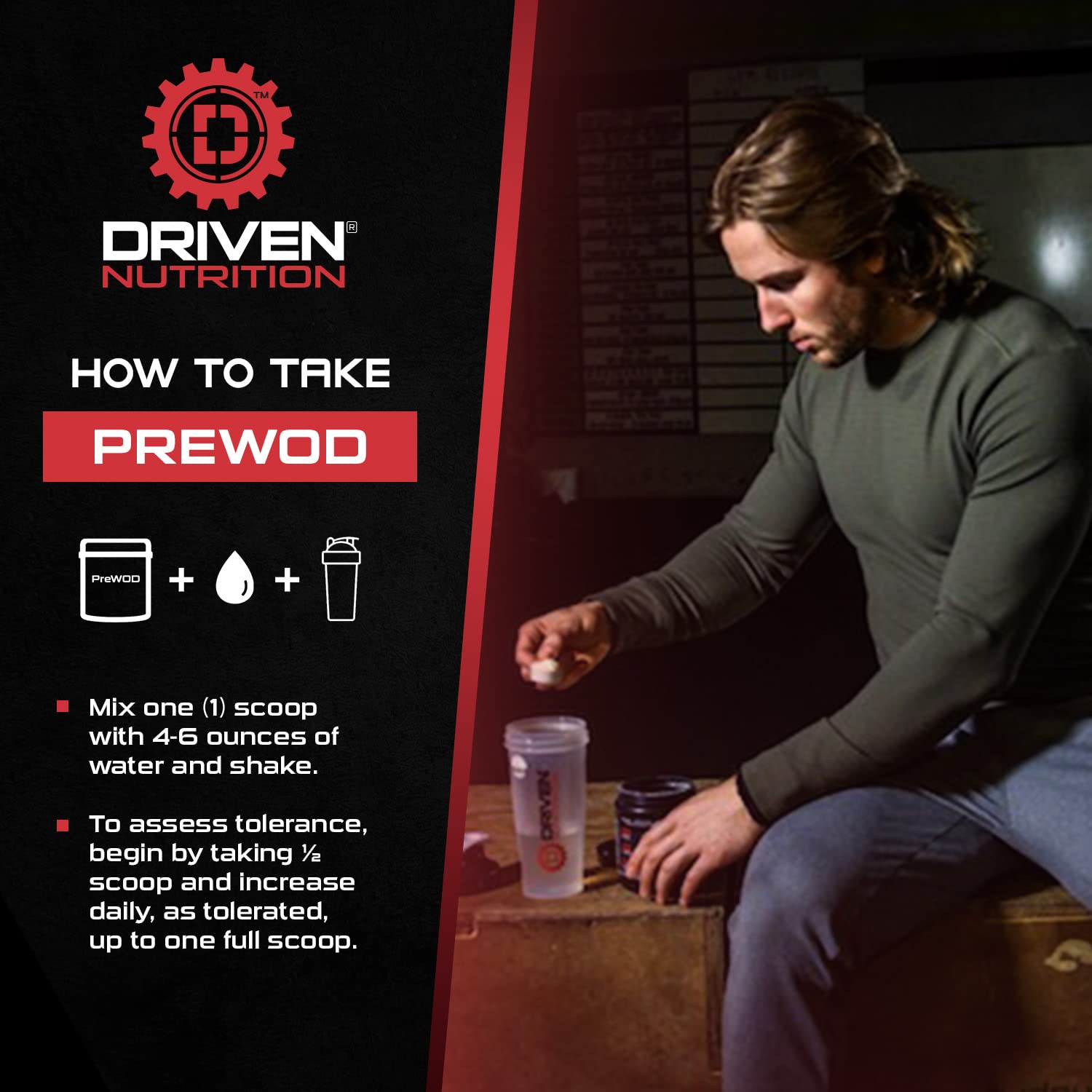 Driven PREWOD Energy Matrix, 50 Servings - Pre-Workout Supplement with Caffeine & Beta-Alanine - Energy, Focus, Strength, & Endurance for High-Intensity Training & Weight Lifting - Green Apple