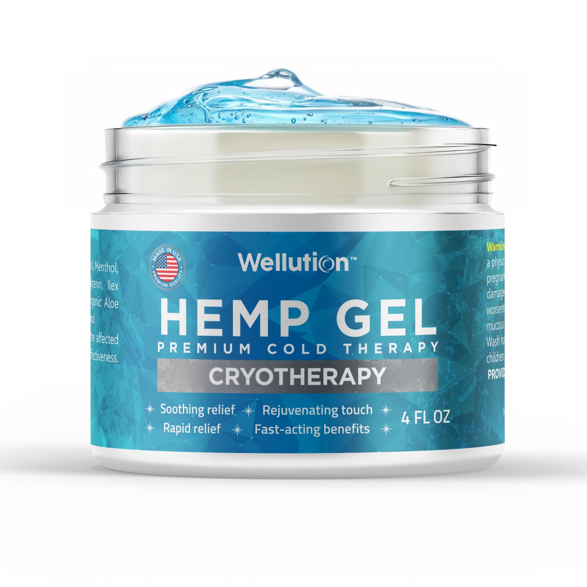 WELLUTION Cryotherapy Hemp Gel – Gentle Cooling Sensation with Menthol & Arnica – Non-Greasy, Quick-Absorbing Formula – Lightweight Gel for Comfort & Refreshing Feel – 4oz WELLUTIONBuy Supplements Australia