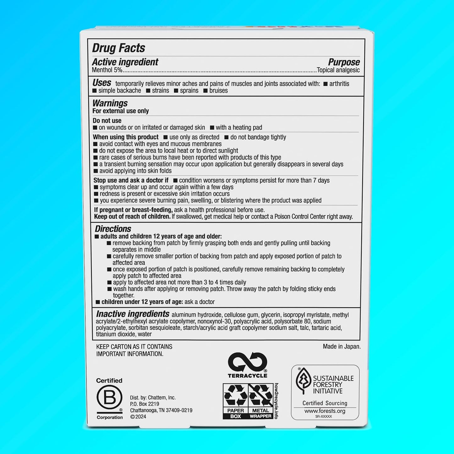 Icy Hot Original Pain Relief Patch, Medium Size Fabric Patches for Arm, Neck and Leg with Menthol 5%, Ice and Heat Contrast Therapy for Backaches, Joints, Muscle Strains and Arthritis, 5 ct. Icy HotBuy Supplements Australia