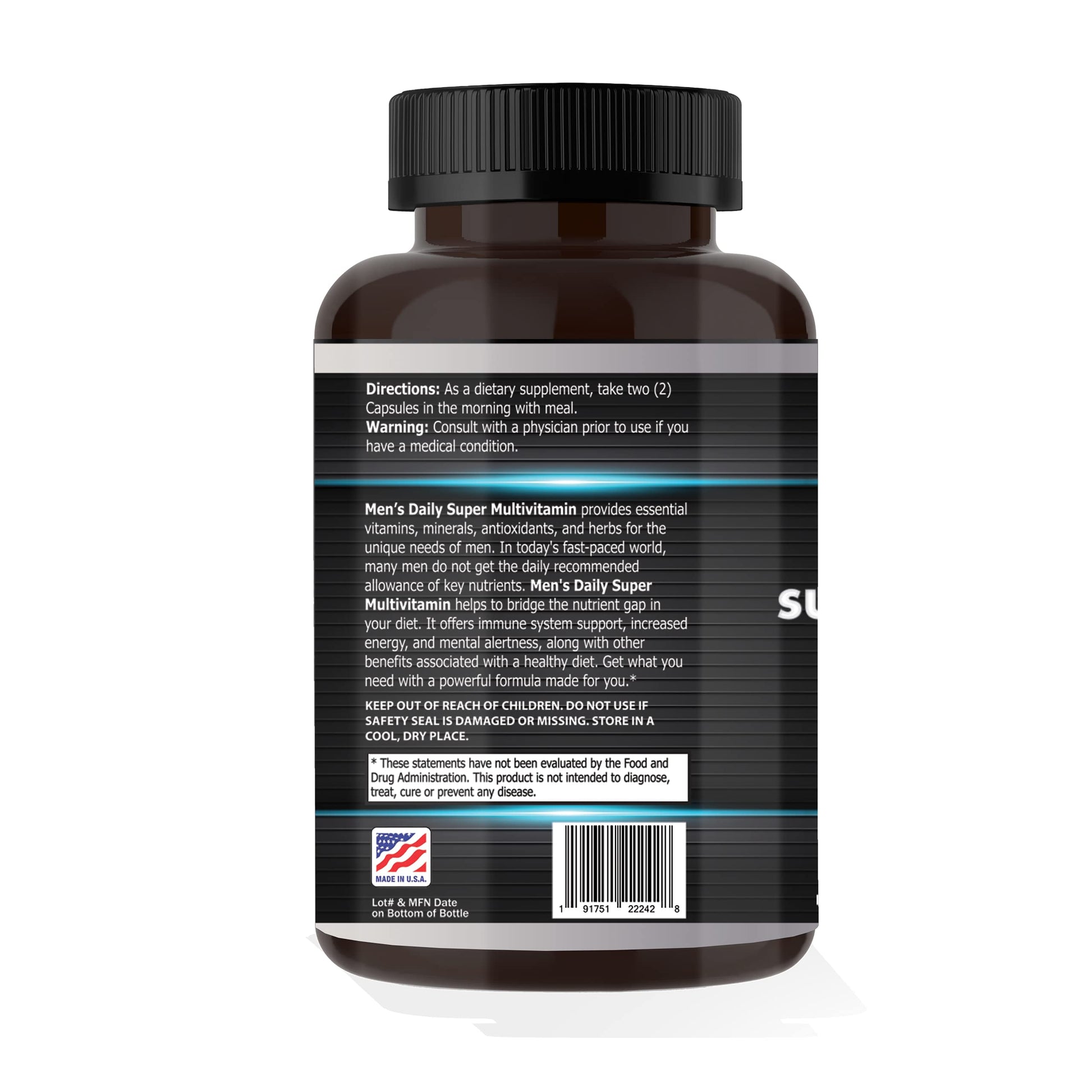 Focus Pharmacology Men's Daily Super Multi-Vitamin for Men - 60 Ct Blend of Vitamins, Minerals, Plus Herbs for Prostate Health and General Energy/Focus Focus PharmacologyBuy Supplements Australia