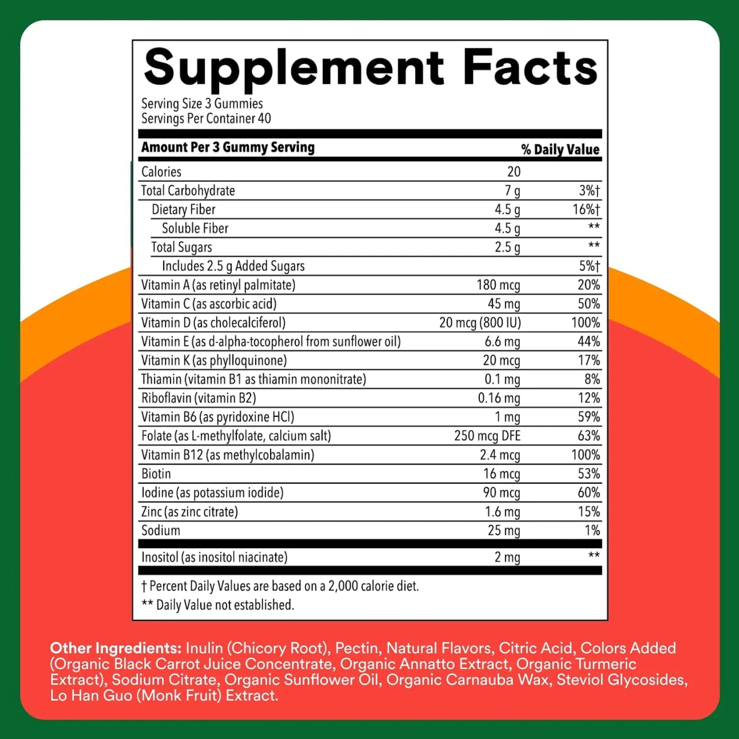 SmartyPants Kids Multivitamin & Fiber Gummies: Prebiotic Fiber to Support Kids Digestion with Vitamin D3, C, Vitamin B12, B6, A, Zinc SmartyPants