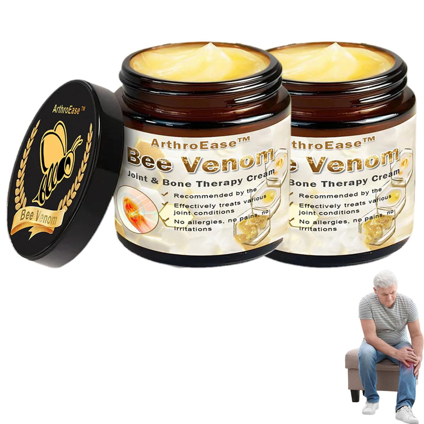 ArthroEase Bee Venom Joint and Bone Cream,ArthroEase Bee Venom Cream,Bee Venom Joint Gel,Effectively Relieve Joint discomfort (2) ADFIREBuy Supplements Australia