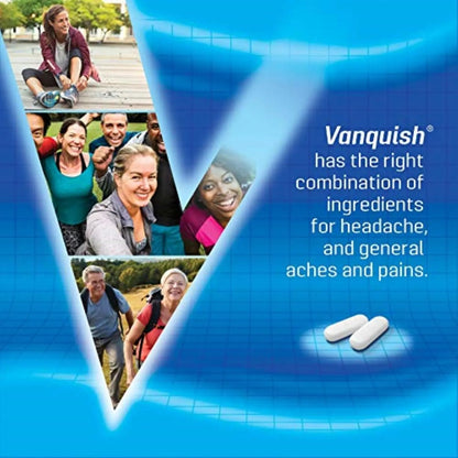 Vanquish Headache Relief, Acetaminophen, Aspirin, Caffeine, 100 Caplets, Packaging May Vary VanquishBuy Supplements Australia