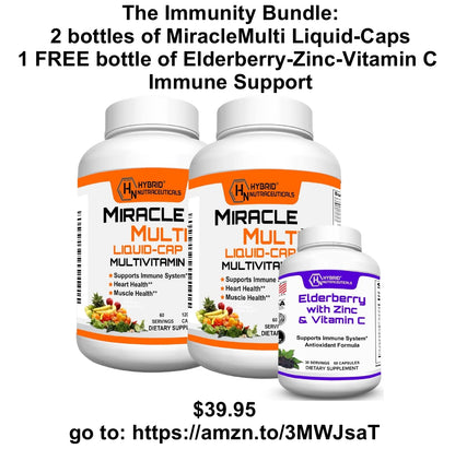 MiracleMulti Liquid Multivitamin Capsules for Men & Women - Complete Whole Food Blend Daily Vitamin & Mineral Supplement with CoQ10, B12, 42 Superfood Enzyme - 120 Softgels Hybrid NutraceuticalsBuy Supplements Australia