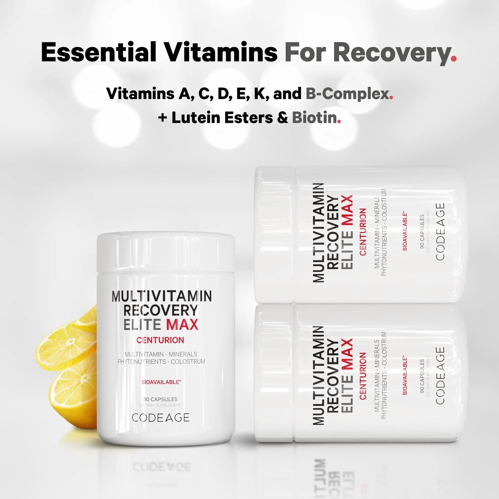 Codeage Multivitamin Recovery Elite Max Supplement - Vitamins A, C, D, E, B-Complex, Essential Minerals, Antioxidants, Colostrum Codeage