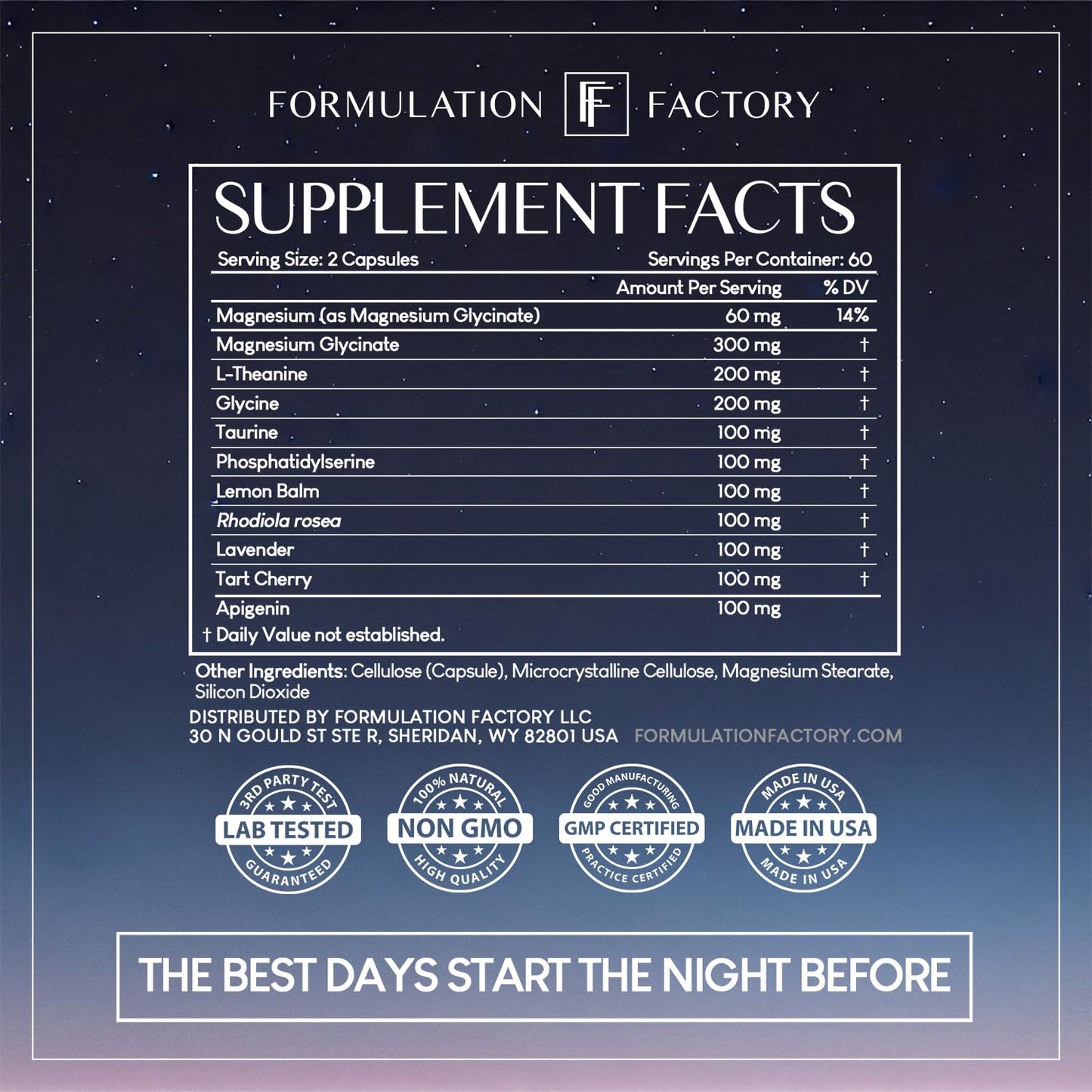 The Night Before 10-in-1 Midnight Maximizer Sleep Aid, Stress Relief, Cognition, Relaxation, Recovery, Focus, Magnesium Glycinate, L-Theanine & More, (120 Capsules – 2 Month Supply) Formulation FactoryBuy Supplements Australia