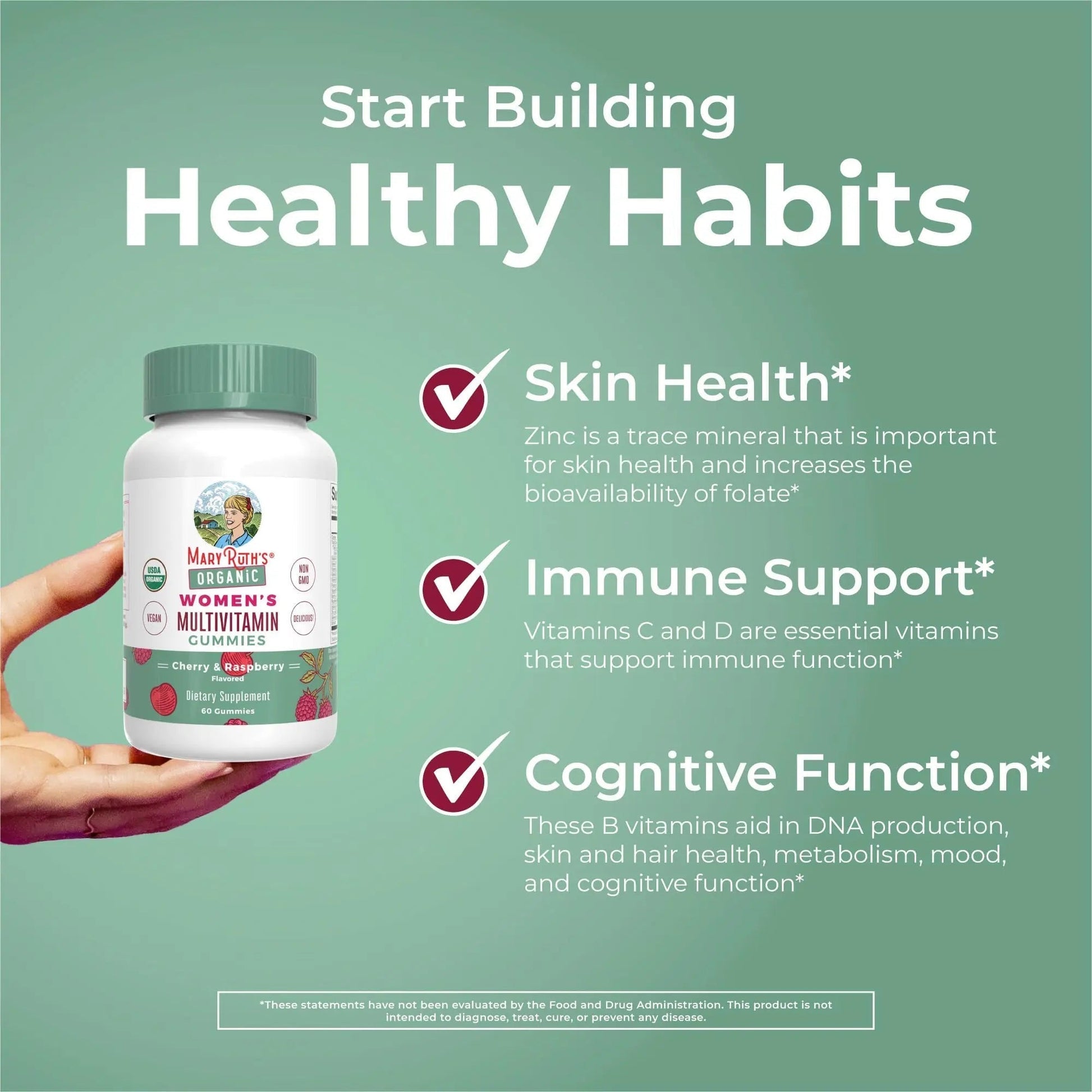 MaryRuth's Multivitamin Gummies for Women (Cherry & Raspberry) & Iron Liquid Supplement (Berry) | Clean Label Project Verified MARYRUTH'S