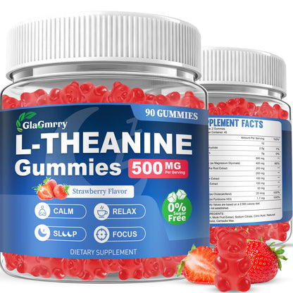 GlaGmrry 180 Count | L Theanine Gummies, L Theanine Supplement for Adults & Kids, w/Ashwagandha, Magnesium, GABA & 5-HTP, Sugar Free Liposomal Formula for Calm Relax zzZ M♡♡d & Focus, Vegan GlaGmrryBuy Supplements Australia