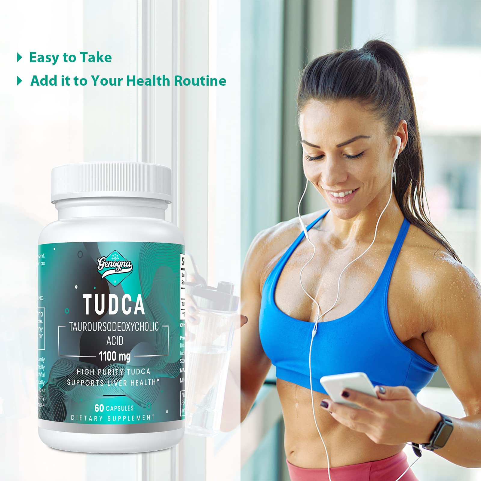 Genogna TUDCA 1100mg-Liver Support Supplement for Detox Cleanse, Water-Soluble Bile GenognaBuy Supplements Australia