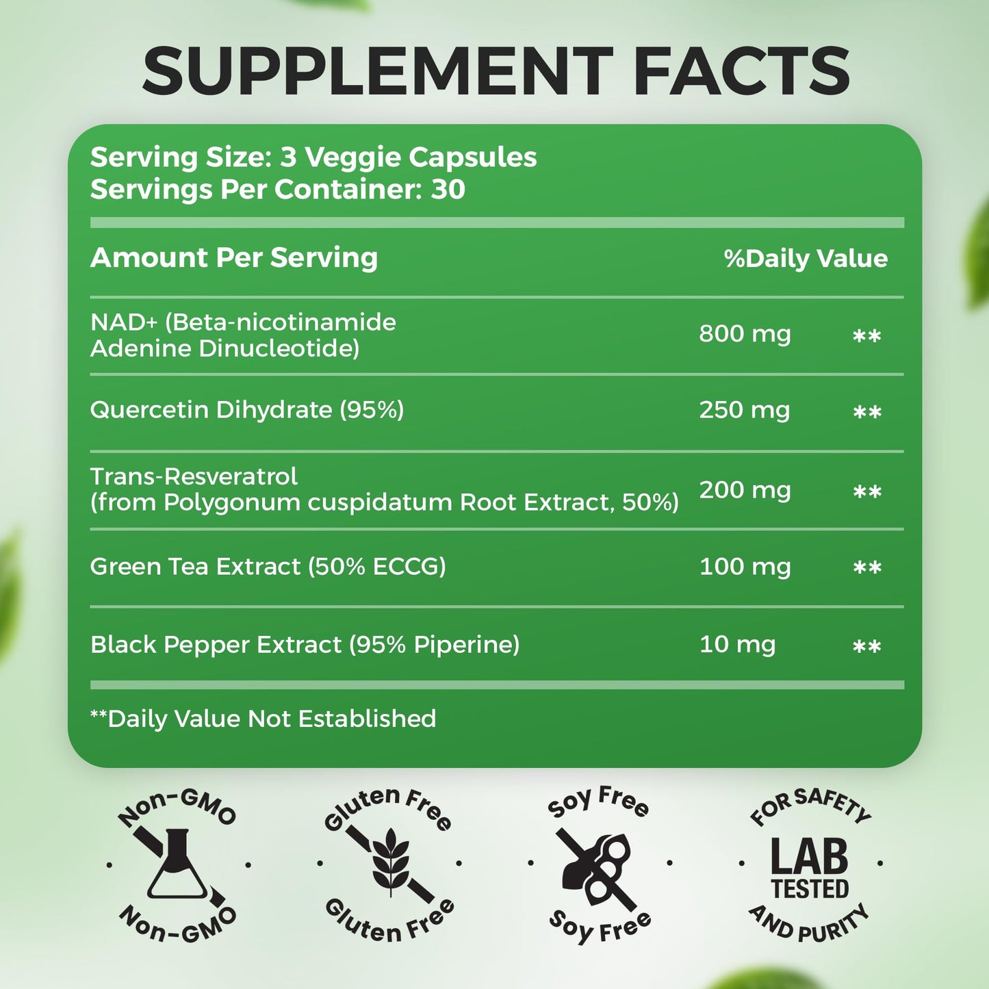 NAD+ Supplement, 1,360mg Max Strength Liposomal | Resveratrol, Quercetin, Green Tea | Cellular Energy & Healthy Aging for Men & Women | 800mg of 100% High Purity NAD+ for Energy, Focus - 90 Capsules HolistnatureBuy Supplements Australia