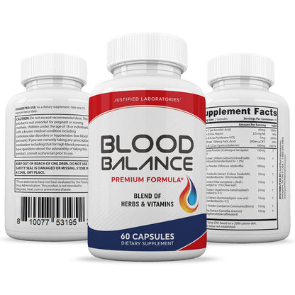 (3 Pack) Blood Balance Advanced Formula 620MG Supplement Pills 180 Capsules Justified LaboratoriesBuy Supplements Australia