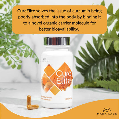 Mara Labs CurcElite Curcumin | Turmeric Extract 95% Curcuminoids | Vegan, No Fillers, and Non-GMO | 60 Vegan Capsules BrocEliteBuy Supplements Australia