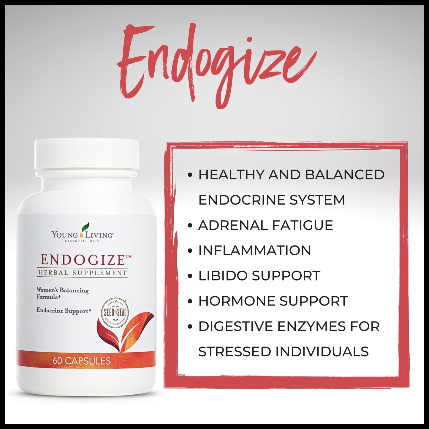 Young Living - EndoGize 60 Capsules | Hormonal Health & Endocrine System Support with Essential Oils | Daily Herbal Supplement for Women's Wellness & Balancing Formula Young LivingBuy Supplements Australia