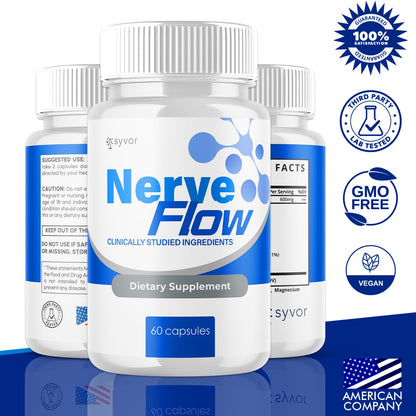 (3 Pack) Nerve Flow Capsules, Official Nerve Flow Pills Made with All Natural Ingredients, Maximum Strength NerveFlow Sciatic Support Supplement with Advanced Vitamins for Women & Men (180 Capsules) SyvorBuy Supplements Australia