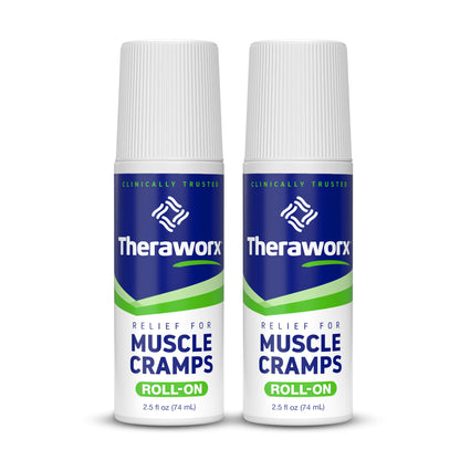 Theraworx Relief for Muscle Cramps Roll-On Fast-Acting Muscle Spasm, Leg Soreness with Magnesium Sulfate - 2.5 oz - 2 Count TheraworxBuy Supplements Australia