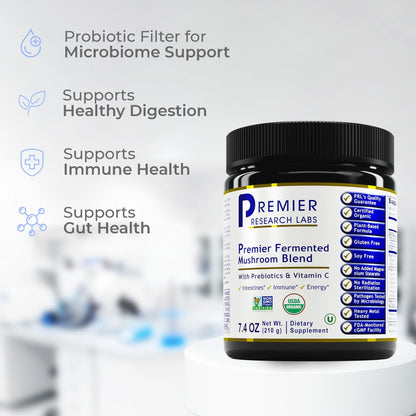 Premier Research Labs Premier Fermented Mushroom Blend - Reishi Mushroom Powder, Mushroom Extract for Drinks, Coffee, Mushroom Complex with Turkey Tail, Cordyceps for Immune & Gut Health - 7.4 oz Premier Research LabsBuy Supplements Australia