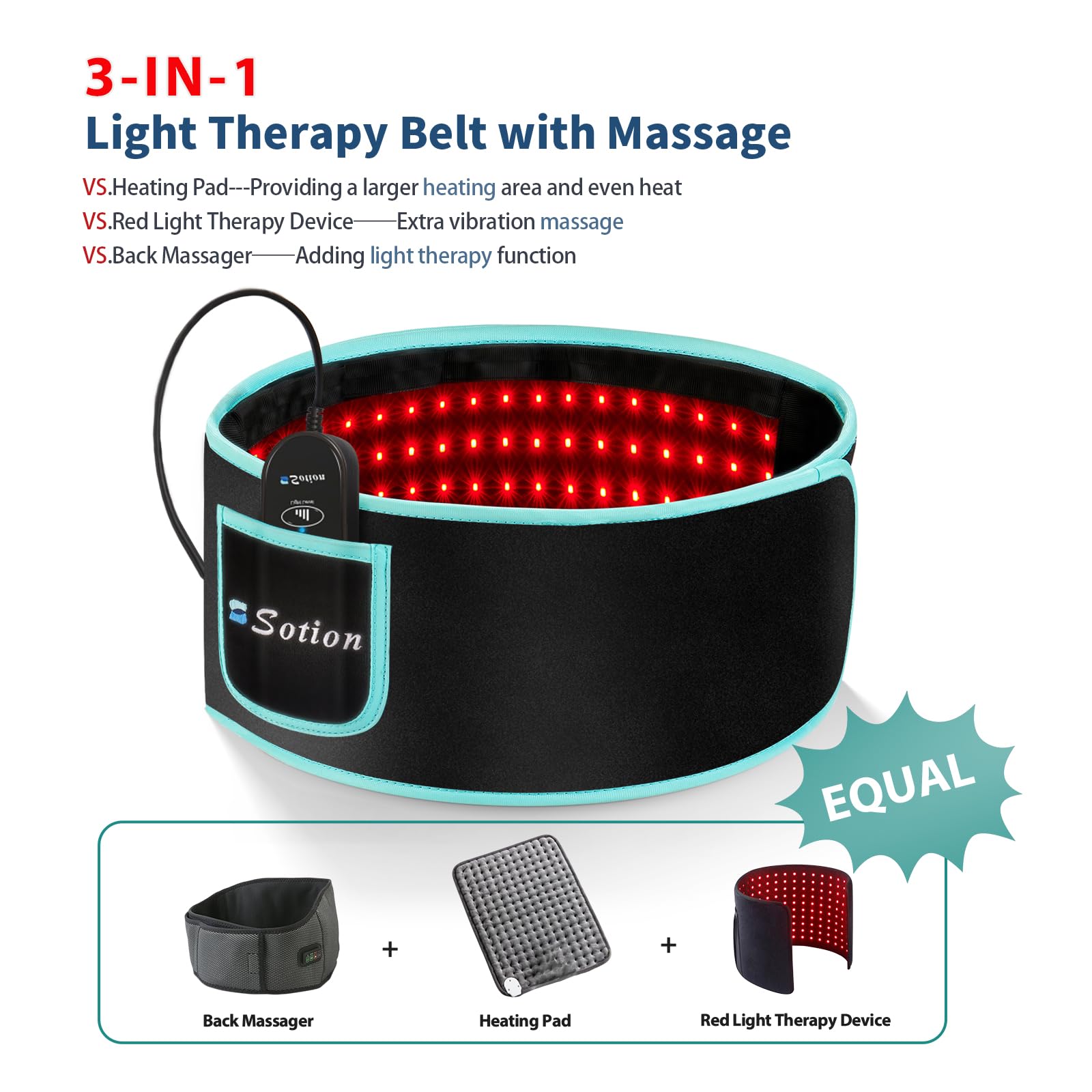 Sotion Red Light Therapy Belt with Massage-Red Light Therapy for Body&Near Infrared Light Therapy comrelaxBuy Supplements Australia