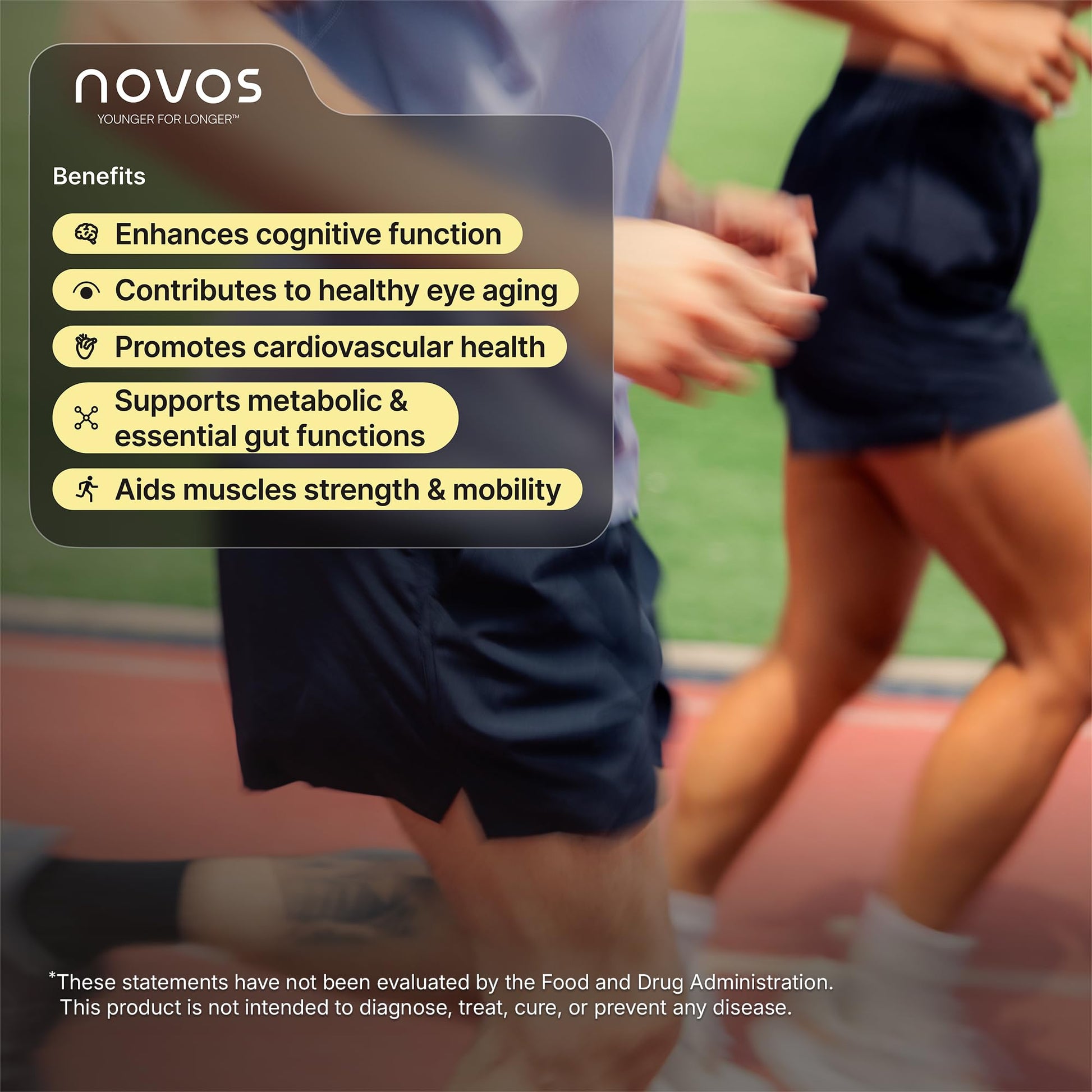 Novos Core Clinical Longevity Mix | Anti-Aging Supplement Drink Mix for Men & Women | Magnesium, L-Theanine, Fisetin and More | Supports Energy, Mood, Sleep & Cognition | Orange Flavor (30 Servings) NovosBuy Supplements Australia