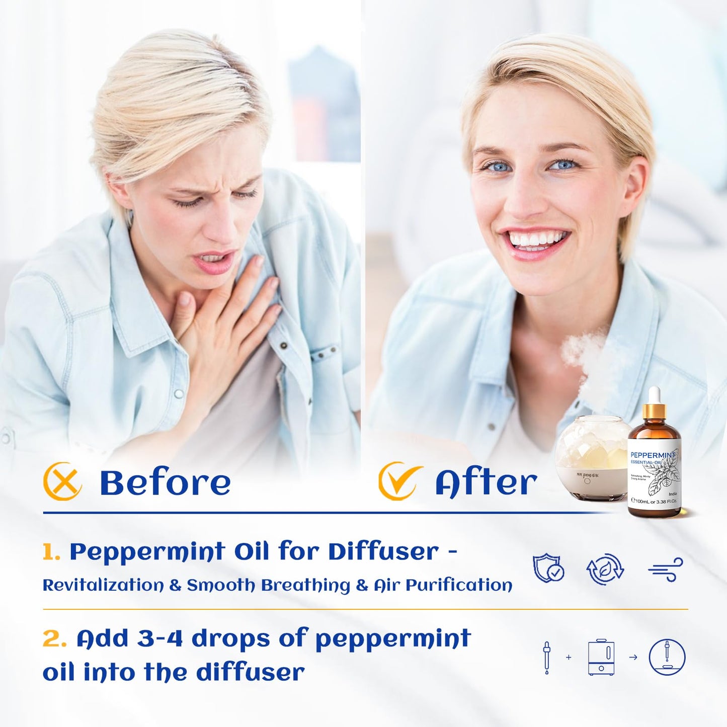 HIQILI Peppermint Essential Oil, 100% Pure Natural for Diffuser, Hair, Massage, Add to Spray HIQILIBuy Supplements Australia